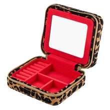 Load image into Gallery viewer, WOLF Savanna Leopard Print Jewellery Zip Case 395011