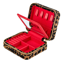 Load image into Gallery viewer, WOLF Savanna Leopard Print Jewellery Zip Case 395011