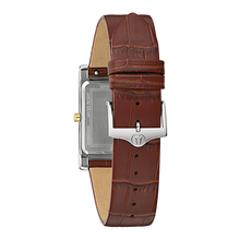 Load image into Gallery viewer, BULOVA Mens BUL Two-Tone Stainless Steel Case, Brown Leather Strap, Silver-White Dial, WR 0030M 98B430