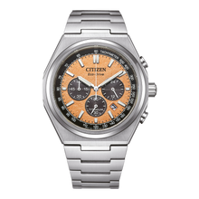 Load image into Gallery viewer, CITIZEN Mens ECO ECO Silver-Tone Super Titanium Case, Silver-Tone Super Titanium Bracelet, Salmon  Dial, WR 0100M CA4610-85Z