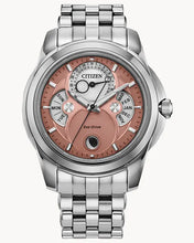Load image into Gallery viewer, CITIZEN Mens ECO ECO Silver-Tone Stainless Steel Case, Silver-Tone Stainless Steel Bracelet, Salmon  Dial, WR 0100M BU0080-52X