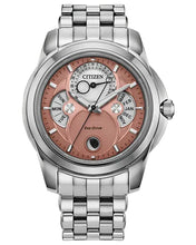 Load image into Gallery viewer, CITIZEN Mens ECO ECO Silver-Tone Stainless Steel Case, Silver-Tone Stainless Steel Bracelet, Salmon Dial, WR 0100M BU0080-52X