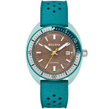 Load image into Gallery viewer, BULOVA Mens  BUL Green Hybrid-Ceramic Case, Green HNBR Rubber, Brown  Dial, WR 0100M 98B446
