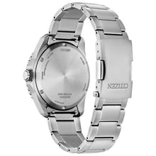 Load image into Gallery viewer, CITIZEN Mens ECO ECO Silver-Tone Super Titanium Case, Silver-Tone Super Titanium Bracelet, Black  Dial, WR 0100M AW1840-50E
