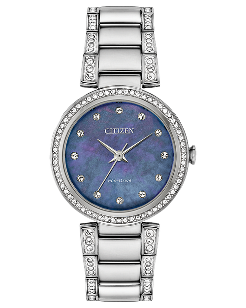 CITIZEN Ladies Eco-Drive Silhouette Crystal Dress/Classic EM0840-59N
