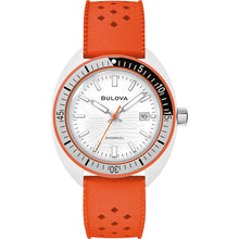 Load image into Gallery viewer, BULOVA Mens  BUL White Hybrid-Ceramic Case, Orange HNBR Rubber, White  Dial, WR 0100M 98B448
